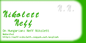 nikolett neff business card